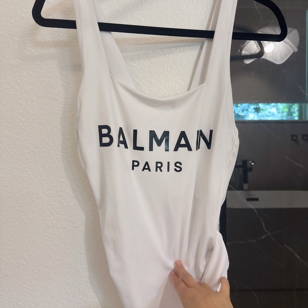 Balmain White Swimsuit